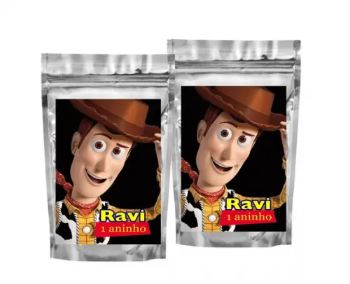Saquinho Metalizado Toy Story Tamanho P - Aniversário