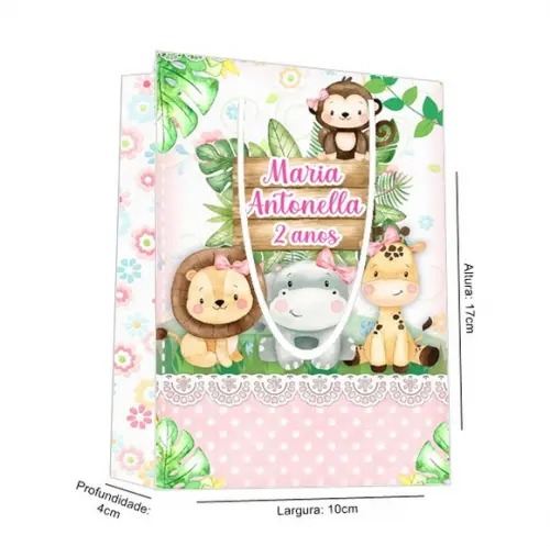 Sacolinha Safari Aquarela Rosa