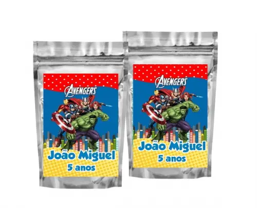 Saquinho Metalizado Vingadores Tamanho P - Aniversário