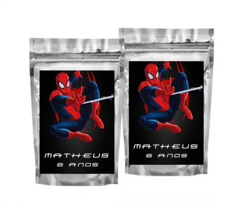Saquinho Metalizado Homem Aranha Tamanho P - Aniversário