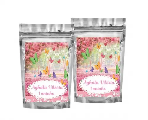 Saquinho Metalizado Jardim Encantado Tamanho P - Aniversário