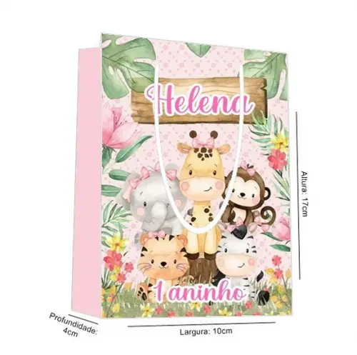 Sacolinha Safari Aquarela Rosa