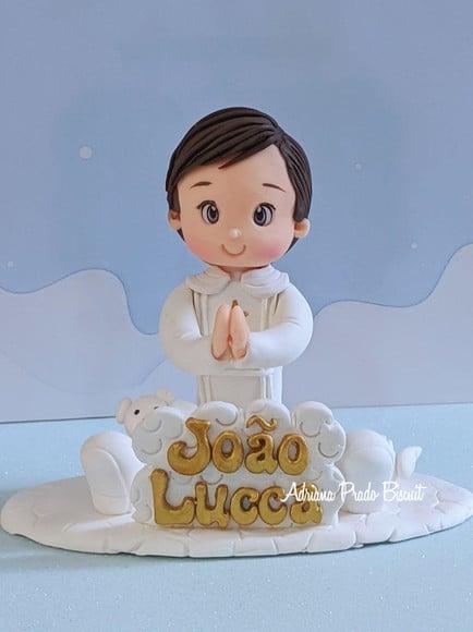 Topo de Bolo em Biscuit Batizado