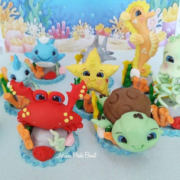 Apliques em Biscuit Tema Fundo do Mar