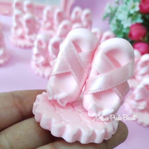 Apliques em Biscuit Sapatilhas de Ballet