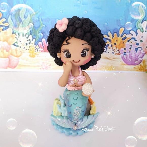 Apliques em Biscuit Sereia