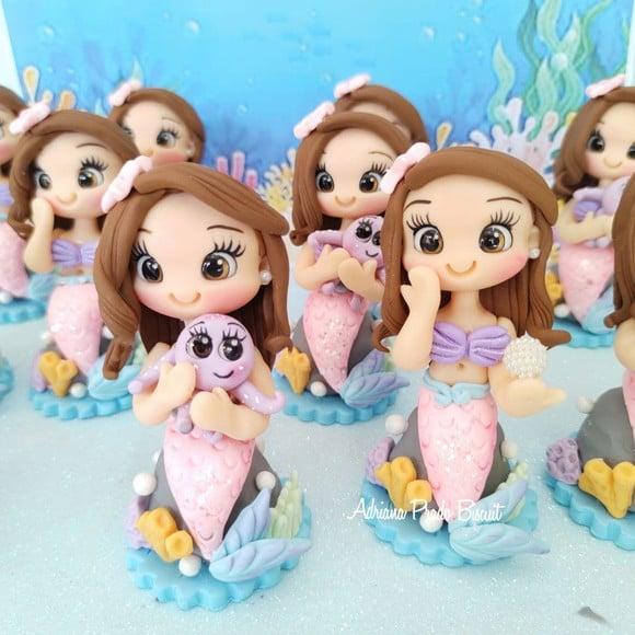 Apliques Sereias em Biscuit