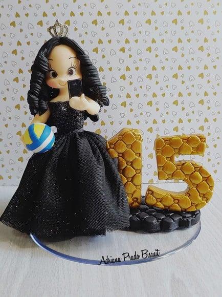 Topo de Bolo em Biscuit 15 Anos