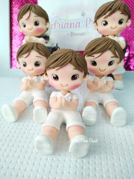 Apliques em Biscuit Lembrancinhas Batizado Menino
