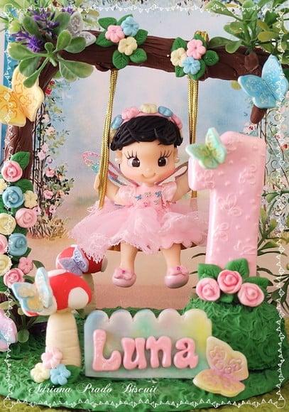 Topo de Bolo Personalizado Jardim Encantado
