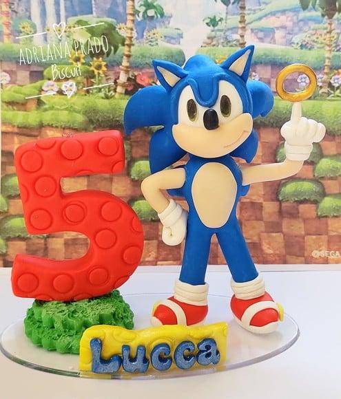Topo de Bolo Personalizado Sonic