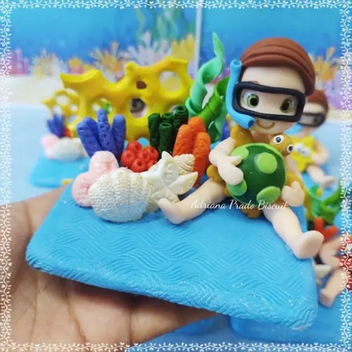 Apliques em Biscuit Tema Fundo do Mar