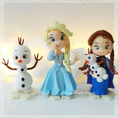 Apliques em Biscuit Tema Frozen
