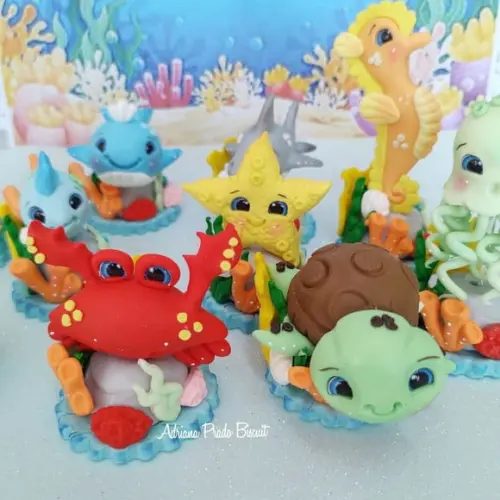 Apliques em Biscuit Tema Fundo do Mar