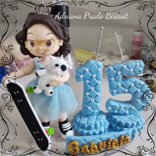 Topo Personalizado em Biscuit 15 Anos