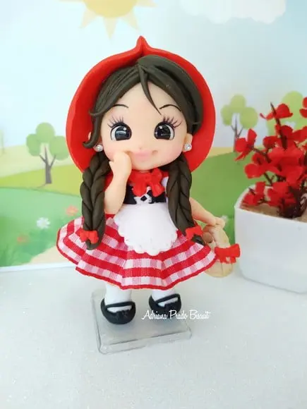 Apliques em Biscuit Tema Chapeuzinho Vermelho