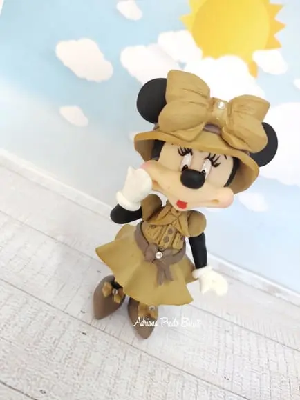 Apliques em Biscuit Tema Safari Mickey e Minnie