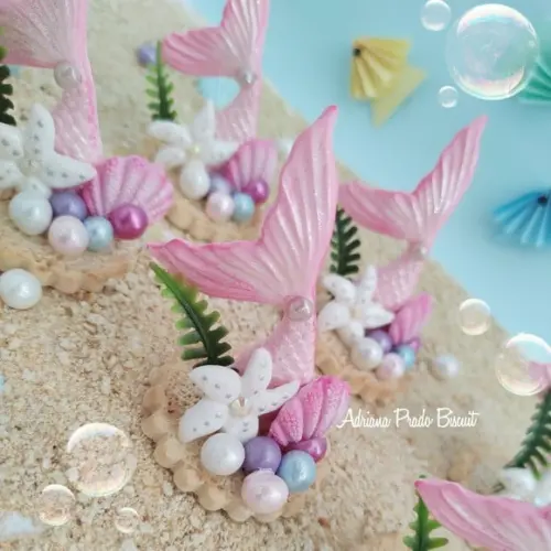 Apliques em Biscuit Cauda de Sereia