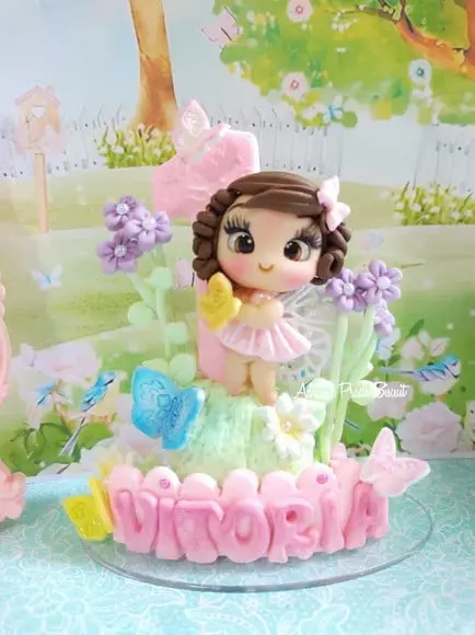 Vela em Biscuit Jardim das Borboletas