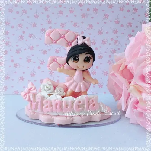 Vela em Biscuit Bailarina