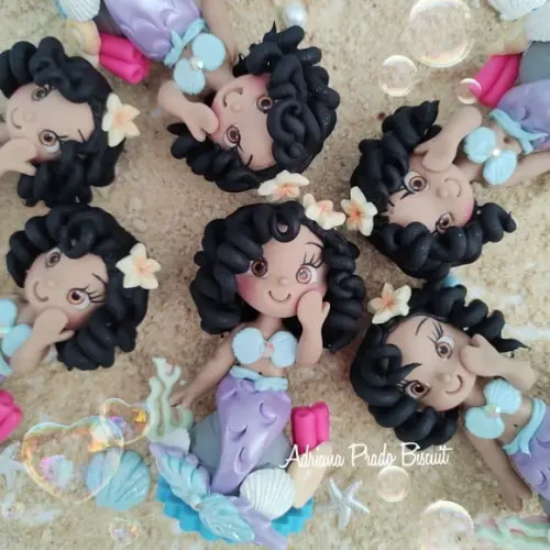 Apliques em Biscuit Tema Sereia