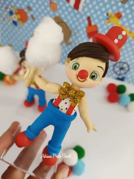 Apliques em Biscuit Circo Menino