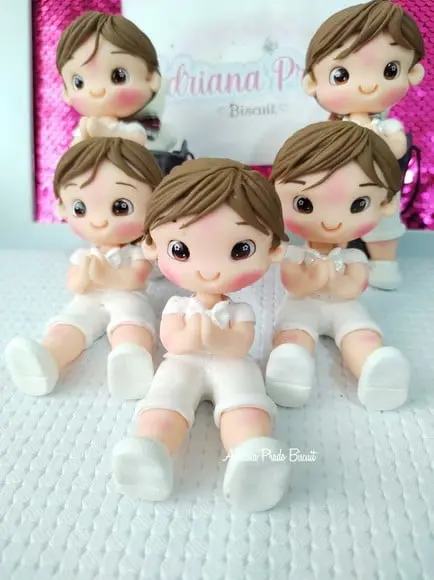 Apliques em Biscuit Lembrancinhas Batizado Menino