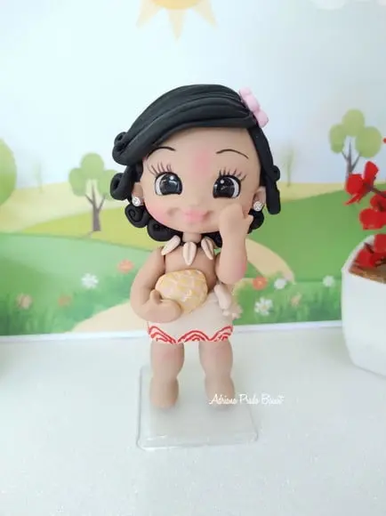 Aplique em Biscuit Tema Moana Baby