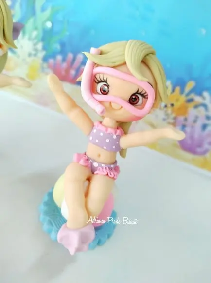 Apliques em Biscuit Mergulhadora