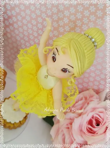 Topo de Bolo em Biscuit Tema Bailarina
