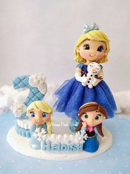 Topo de Bolo em Biscuit Tema Frozen