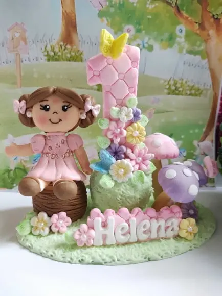 Vela em Biscuit Jardim das Bonecas