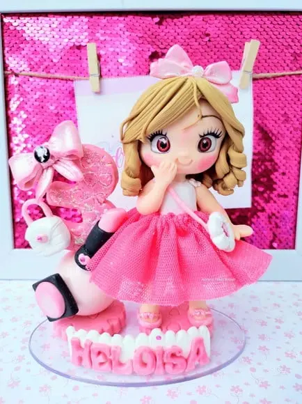 Topo de Bolo em Biscuit Barbie
