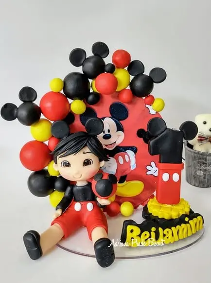 Topo em Biscuit Cenário Mickey