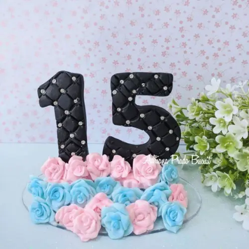 Vela em Biscuit 15 Anos