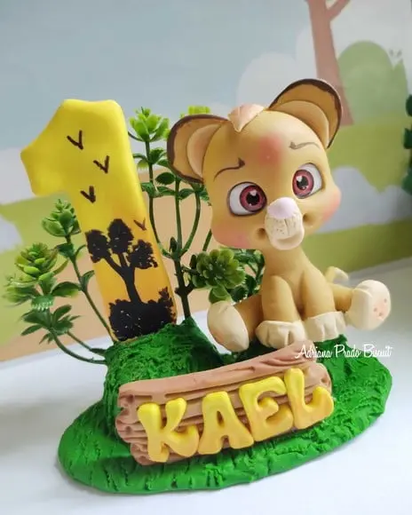 Vela em Biscuit Rei Leão