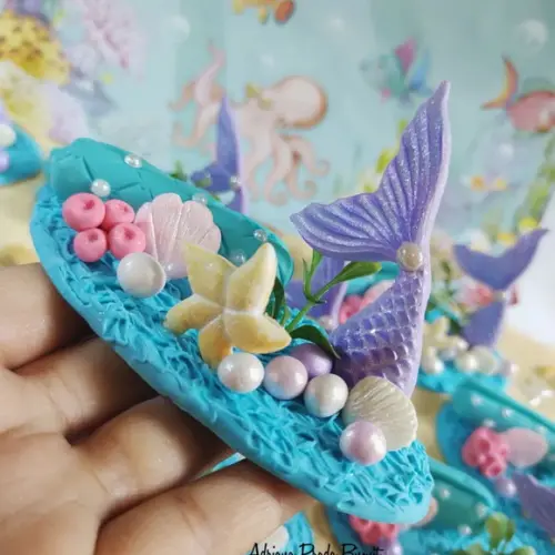 Porta Retrato em Biscuit Tema Sereia