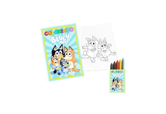 Livro de Colorir com Giz de Cera - Bluey Menino