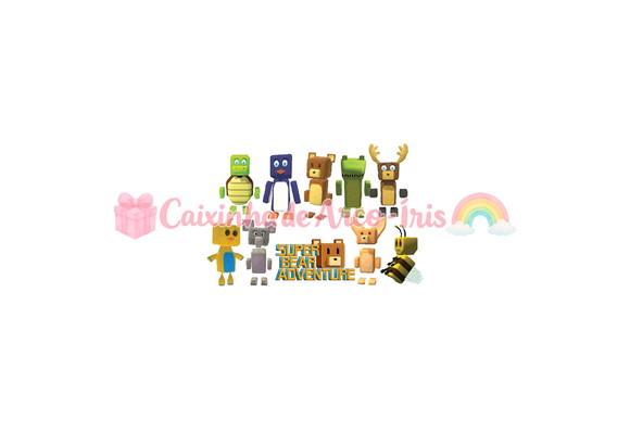100 Mini Apliques 3,5cm: Super Bear Adventure