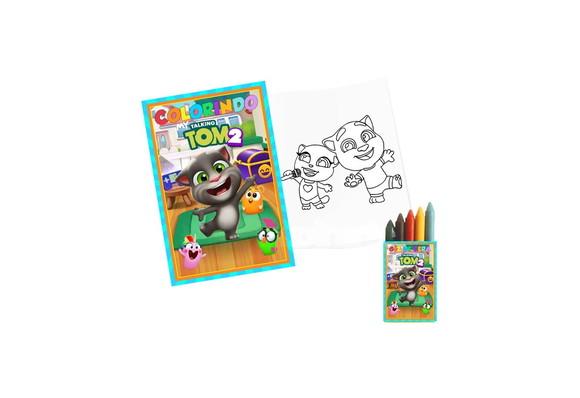 Livro de Colorir com Giz de Cera - My Talking Tom 2