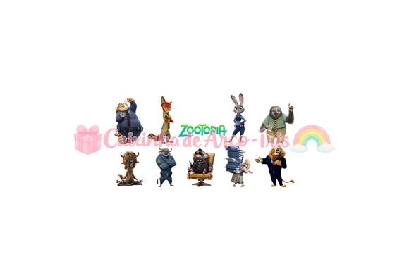 100 Mini Apliques 3,5cm: Zootopia