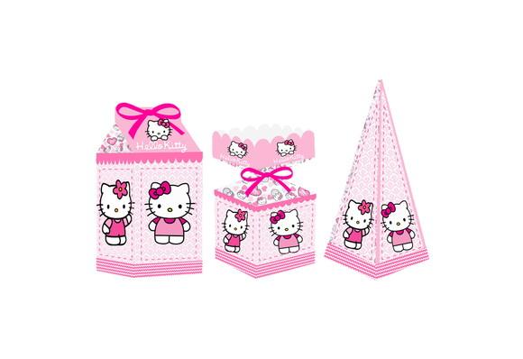 Caixa Milk / Meia Bala / Pirâmide - Hello Kitty