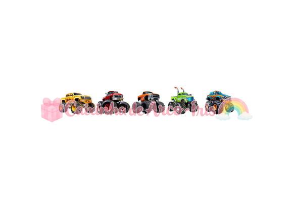 100 Mini Apliques 3,5cm: Monster Trucks