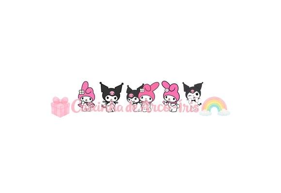 100 Mini Apliques 3,5cm: My Melody e Kuromi
