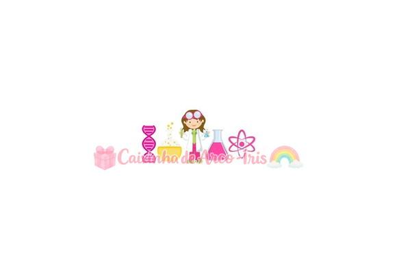 100 Mini Apliques 3,5cm: Cientista Menina