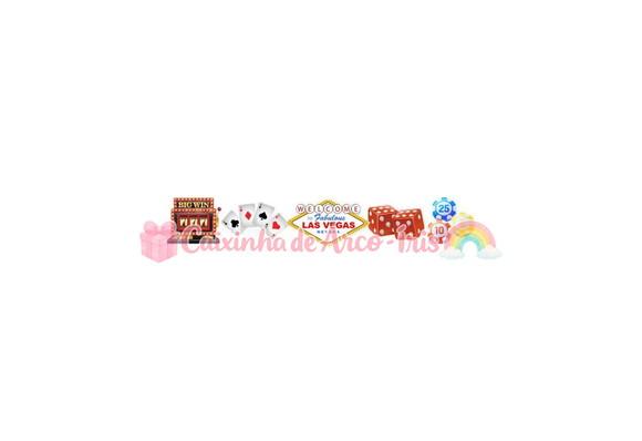 100 Mini Apliques 3,5cm: Cassino Las Vegas