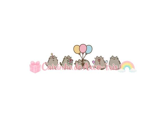 100 Mini Apliques 3,5cm: Gato Pusheen