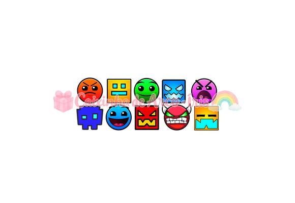 100 Mini Apliques 3,5cm: Geometry Dash