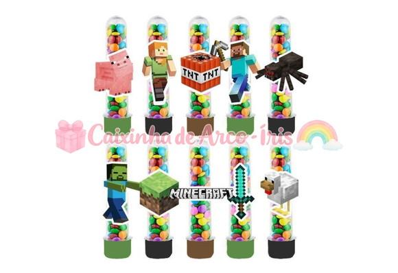 Tubetes com Apliques 3d: Minecraft