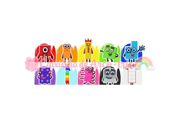 100 Forminhas / Toppers: Numberblocks